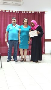 Ajeek-Nisped graduate receives diploma from Dr. Nava Sonnenschein & Harb Amara